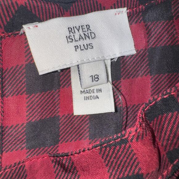 River Island Plus Womens 18 Top Picnic Plaid Whimsigoth Witchy Goth Emo Autumn - Picture 6 of 9